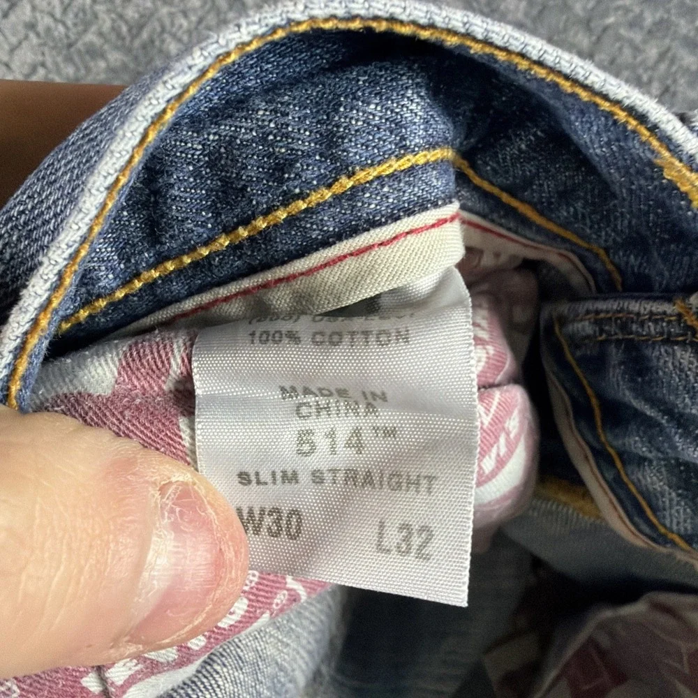 Vintage Levi's 514 Jeans‎ Mens 30x32 Straight Fit 5-Pocket Stretch Flex Denim